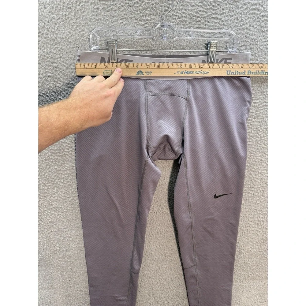 Nike Pants‎ Mens 2XL XXL Gray Chevron Dri Fit Training Tights Running Gym Sports